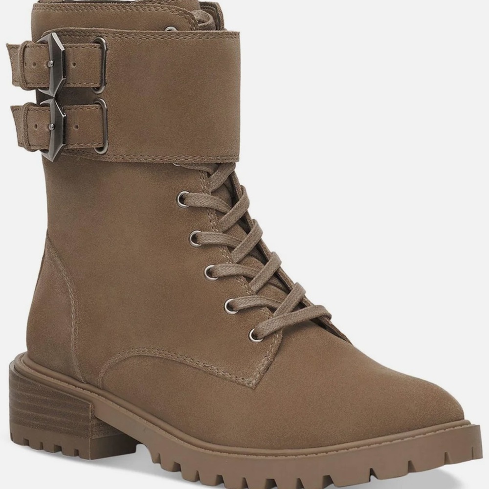 🌸VINCE CAMUTO🌸 Fawdry Suede Buckle Combat & Lace-Up Boot Size:6